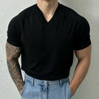 Textured Short Sleeve Knit T Shirt