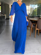 Flowy Short Sleeve Maxi Dress