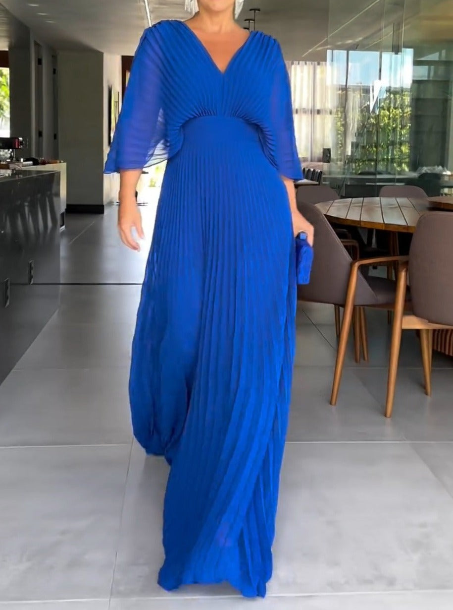 Flowy Short Sleeve Maxi Dress