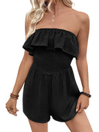 Tube Top Loose Fit Romper Women in Black