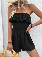 Tube Top Loose Fit Romper Women in Black