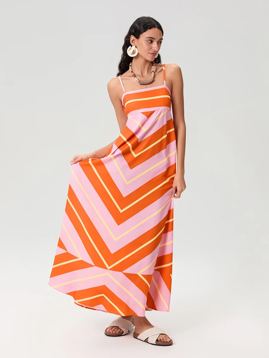 Women’s Flowy Stripe Print Sundress