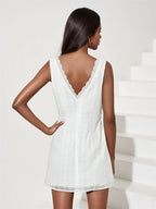 Women’s Lace Trim Sleeveless Mini Dress