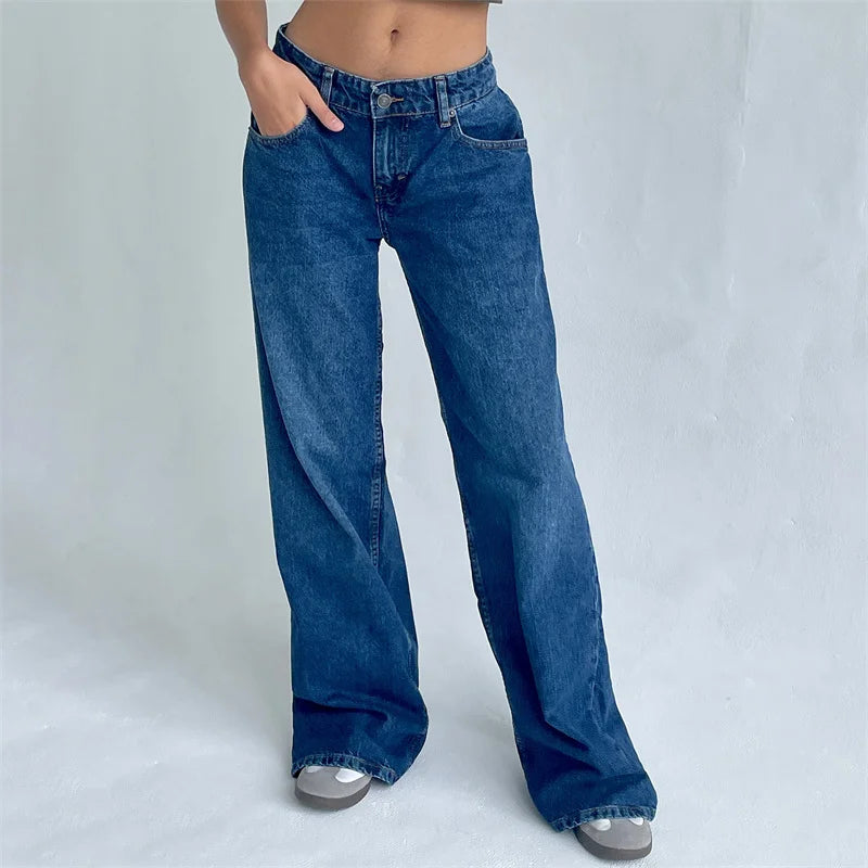 Women's Low Rise Wide Leg Baggy Jeans