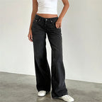 Women's Low Rise Wide Leg Baggy Jeans