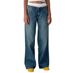 Women's Low Rise Wide Leg Baggy Jeans
