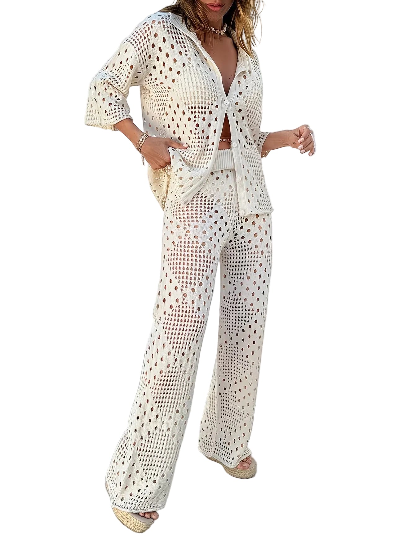 Women's Open-Knit Two-Piece Set Main image