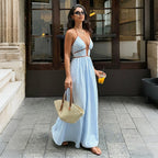 Women’s Sleeveless Stripe Flowy Maxi Dress