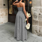 Women’s Sleeveless Stripe Flowy Maxi Dress