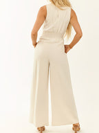 Women's Sleeveless Wide-Leg Jumpsuit