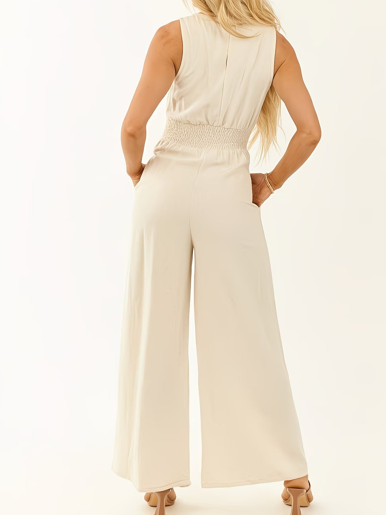 Women's Sleeveless Wide-Leg Jumpsuit