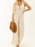 Women's Sleeveless Wide-Leg Jumpsuit