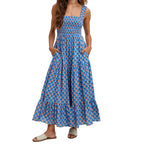 Women’s Square Neck Flowy Printed Dress