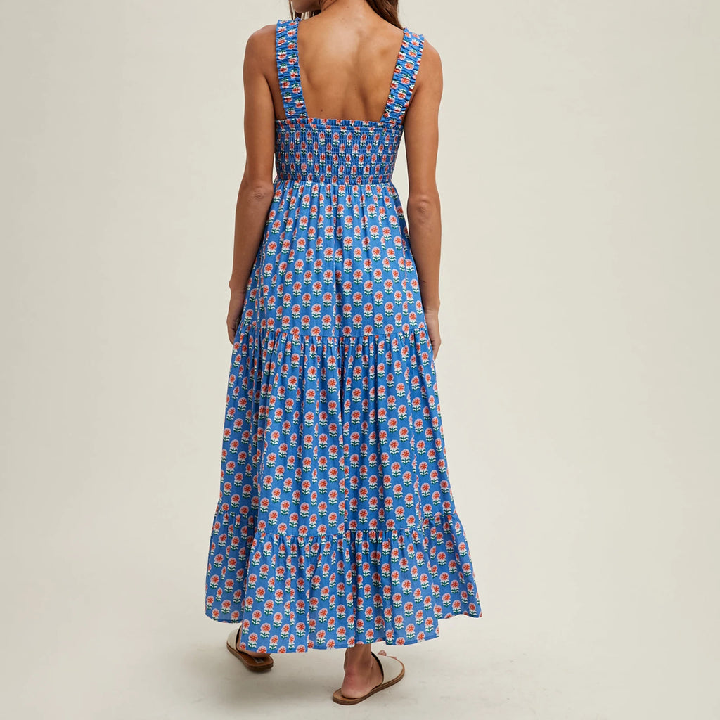 Women’s Square Neck Flowy Printed Dress