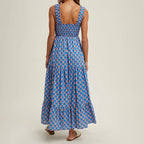 Women’s Square Neck Flowy Printed Dress