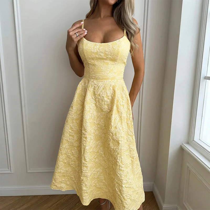 Women’s Textured A Line Long Dress