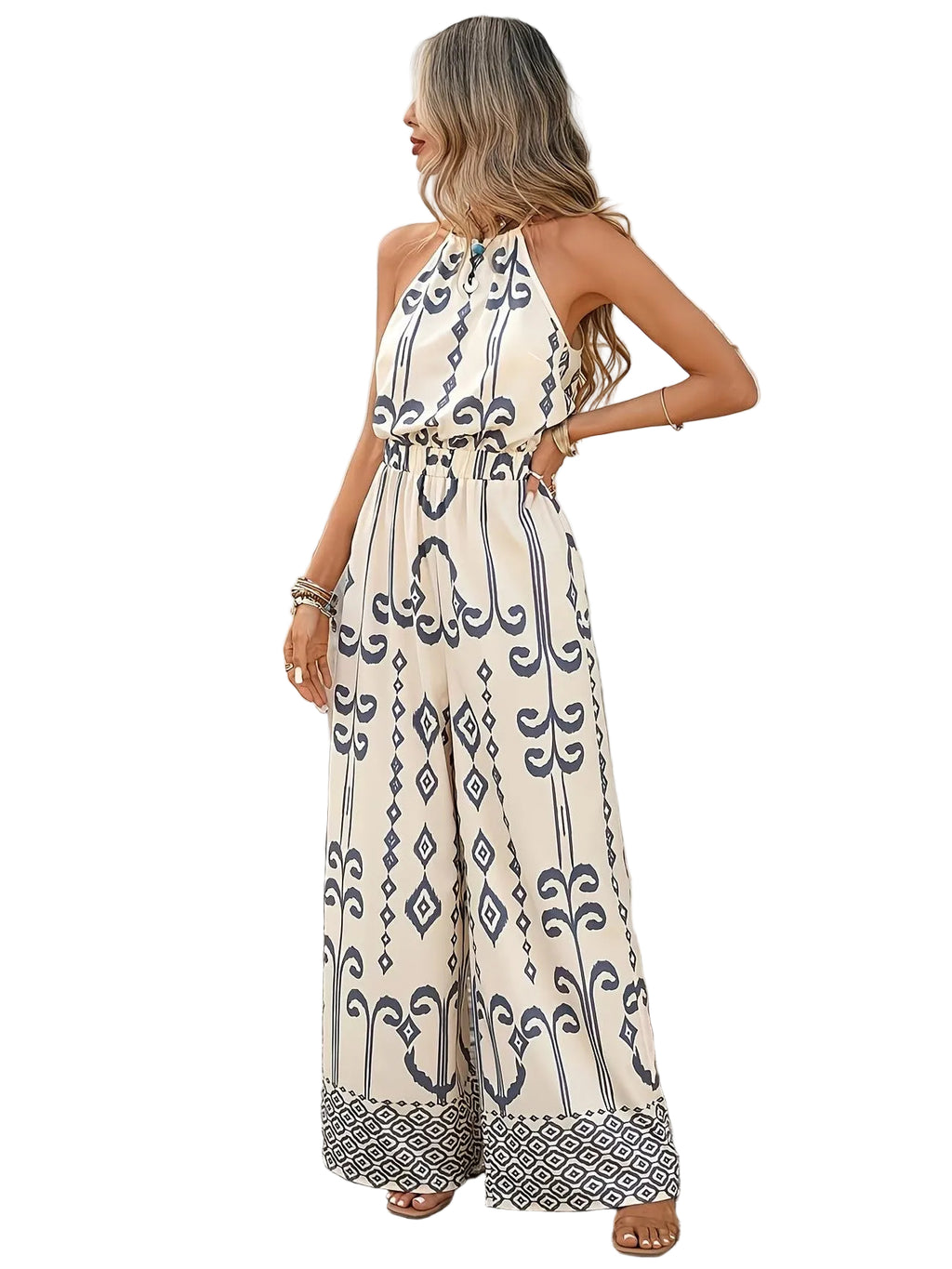 Women's Wide-Leg Jumpsuit with Halter Neckline